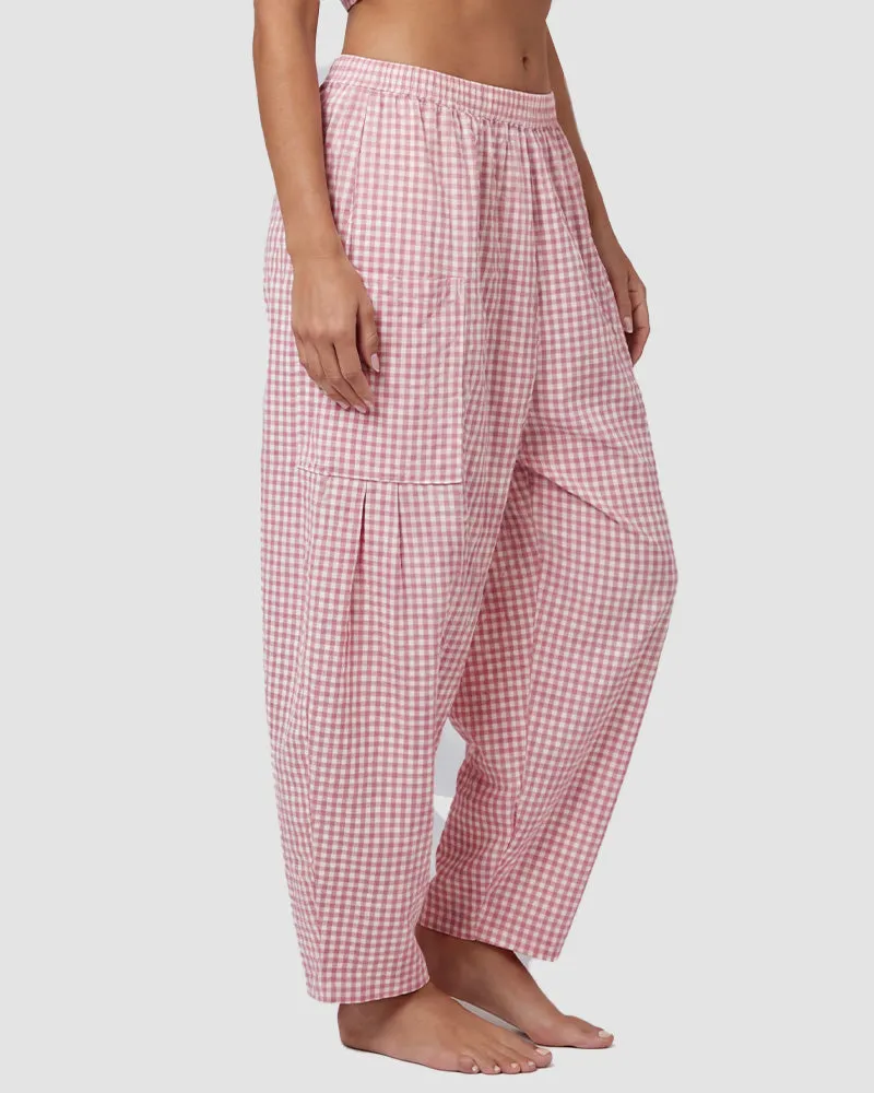 Plaid Wide-Leg Elastic Waist Pants sold by She Curve product image thumbnail 2