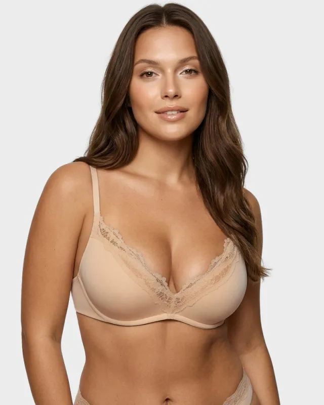 Deep V Lace Push-Up Bra made by She Curve