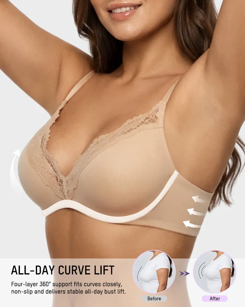 Deep V Lace Push-Up Bra sold by She Curve product image thumbnail 2