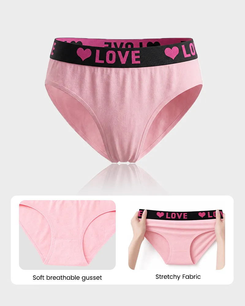 6 Pack LOVE Print Cotton Bikini Panties sold by She Curve product image thumbnail 5