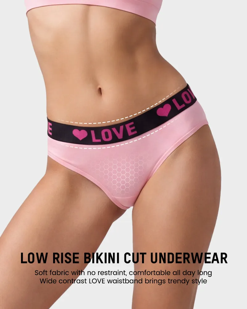 6 Pack LOVE Print Cotton Bikini Panties sold by She Curve product image thumbnail 3