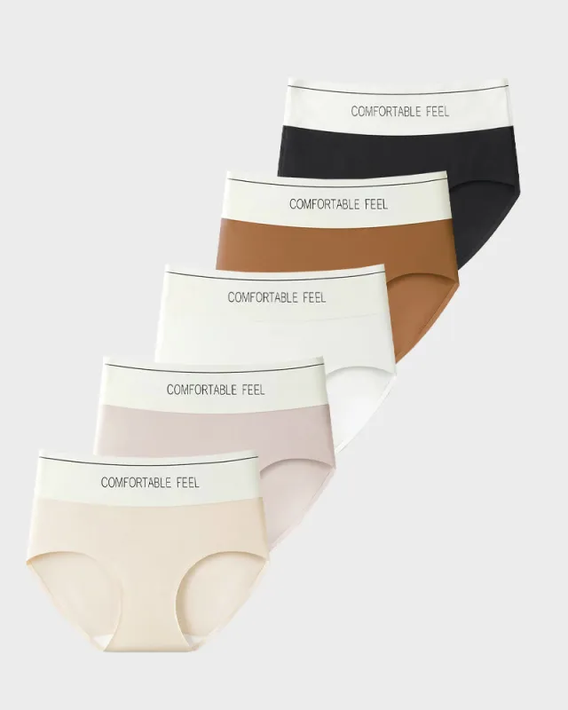 Color-Block One-Piece Tummy Control Briefs(5 Pack) made by She Curve