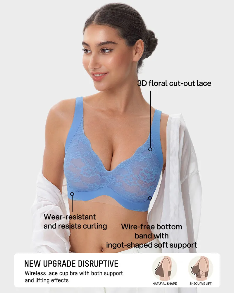 Wireless Lace Full Coverage Minimizer Bra sold by She Curve product image thumbnail 5