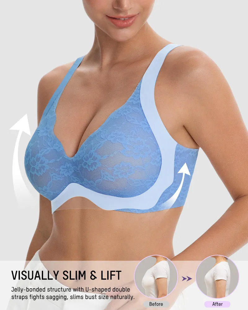 Wireless Lace Full Coverage Minimizer Bra sold by She Curve product image thumbnail 2