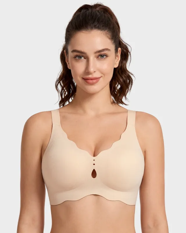 Seamless Deep-V Wireless Support Bra made by She Curve