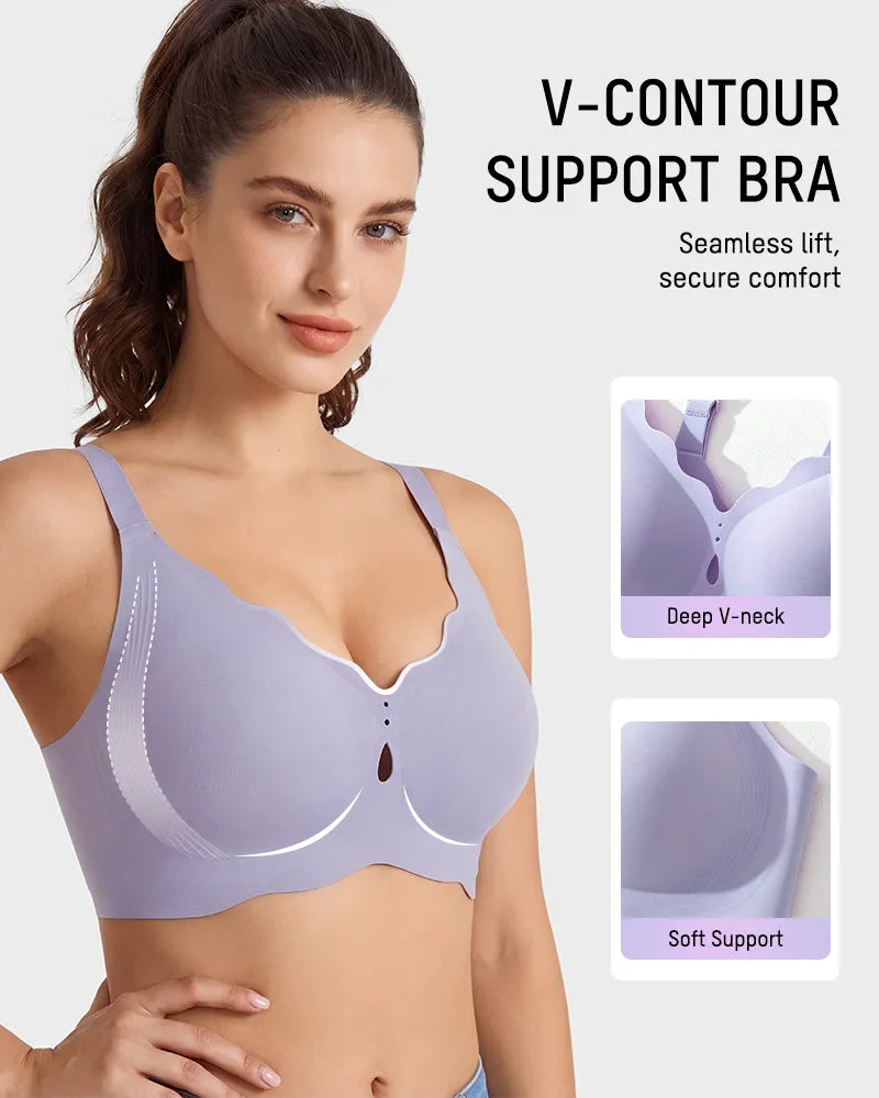 Seamless Deep-V Wireless Support Bra sold by She Curve product image thumbnail 3