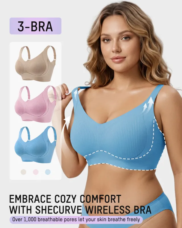 3-Pack Ribbed Everyday Lift Bra made by She Curve