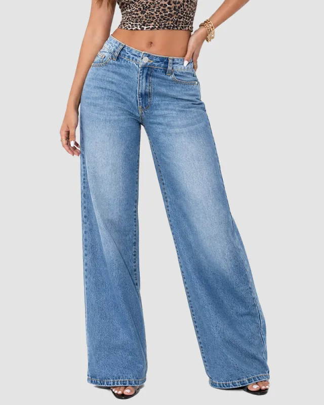 Low-Rise Baggy Straight-Leg Jeans made by She Curve