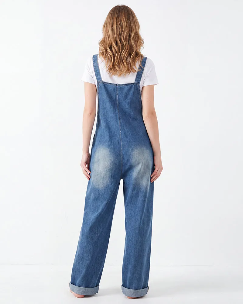 Vintage Button-Front Denim Bib Overalls sold by She Curve product image thumbnail 3