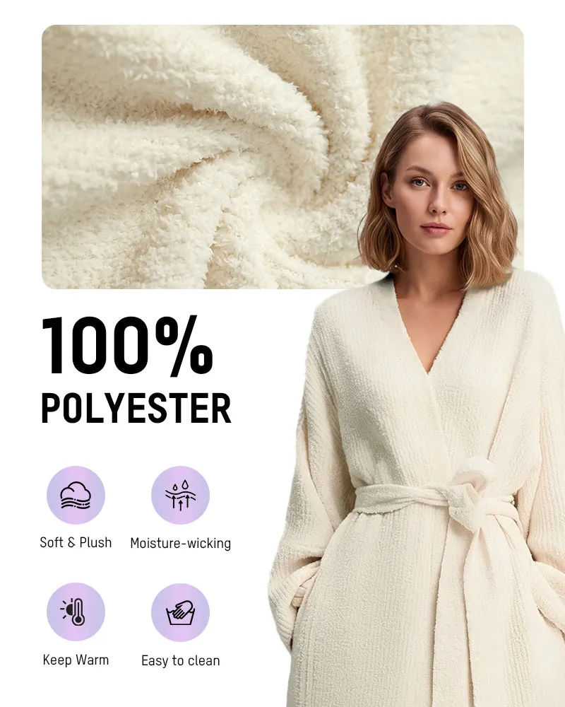 Long Plush Fleece Robe with Pockets sold by She Curve product image thumbnail 4