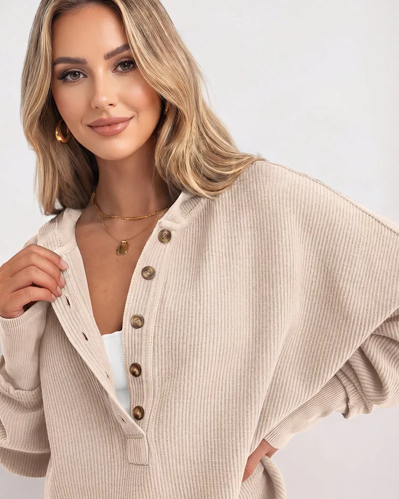 Oversized Collared Ribbed Sweatshirt sold by She Curve product image thumbnail 4