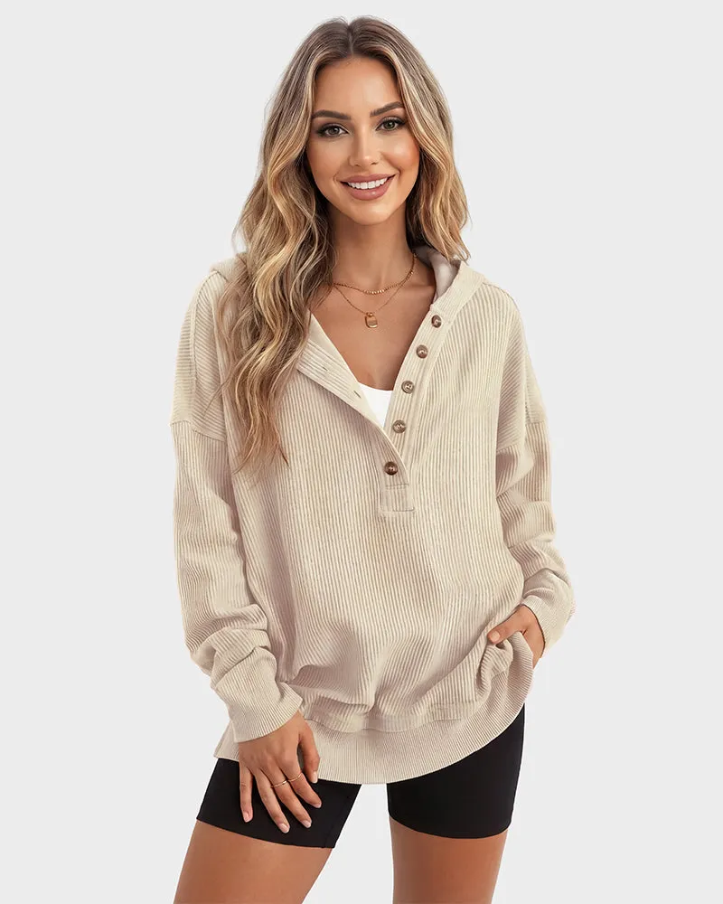 Oversized Collared Ribbed Sweatshirt sold by She Curve product image thumbnail 2