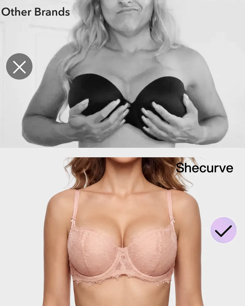 Lace Unlined Balconette Bra sold by She Curve product image thumbnail 4