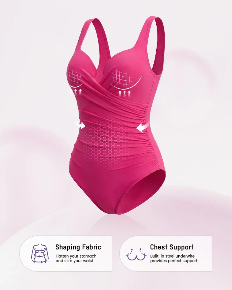 Plunge Underwire Tummy Control One-Piece Swimsuit sold by She Curve product image thumbnail 5