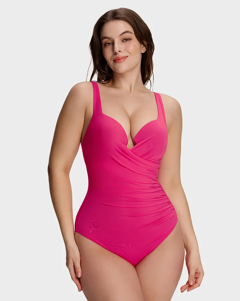 Plunge Underwire Tummy Control One-Piece Swimsuit sold by She Curve product image thumbnail 4