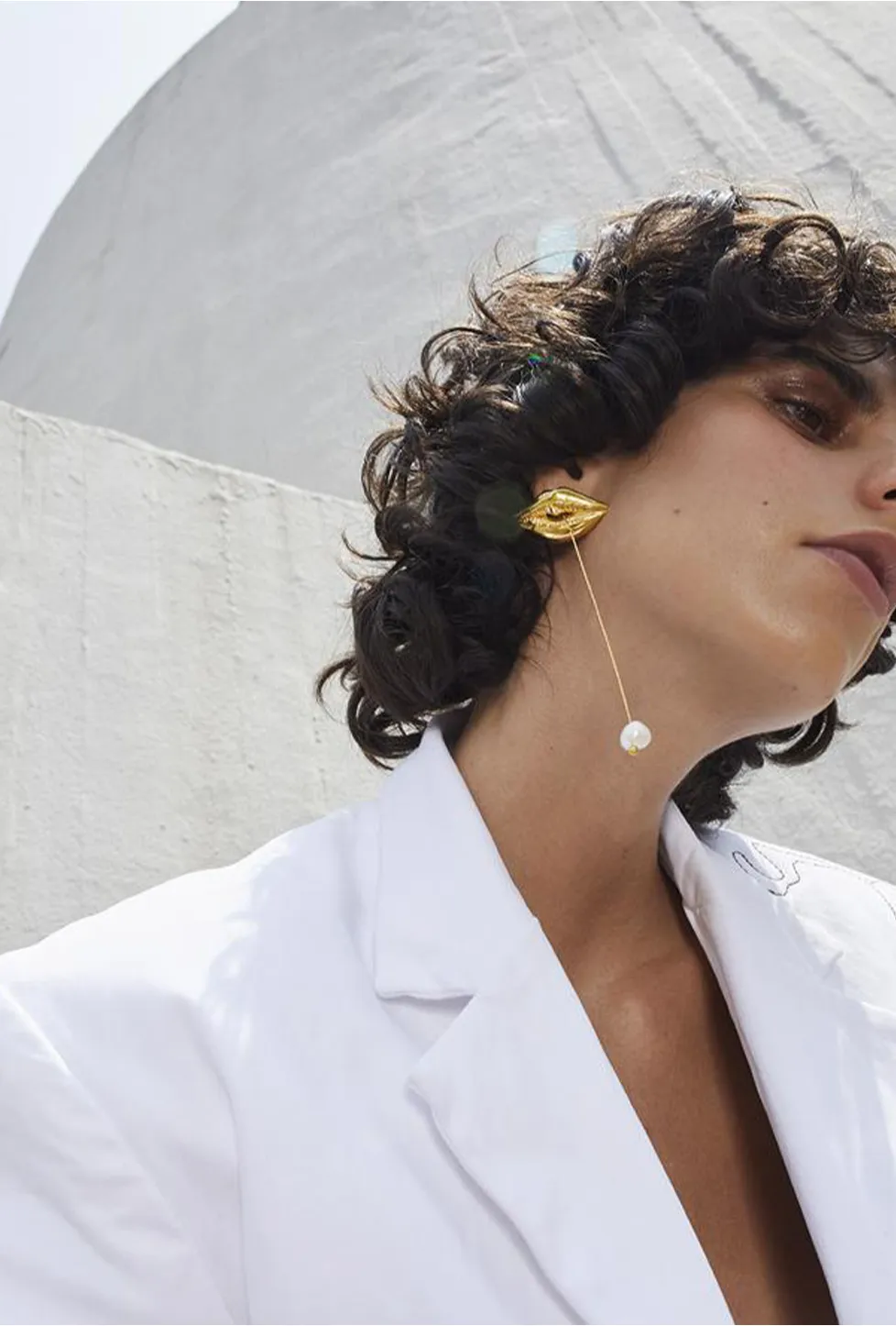 Arete Labios Con Perla sold by Alejandra de Coss product image thumbnail 2