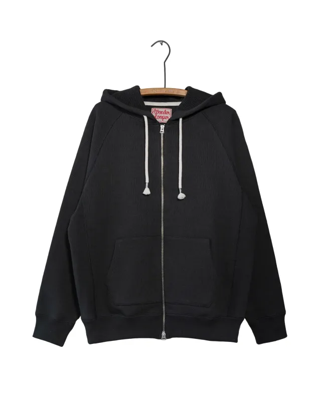 Zip Hoodie - 876gsm Double Heavyweight French Terry - Sumi Black made by Wonder Looper