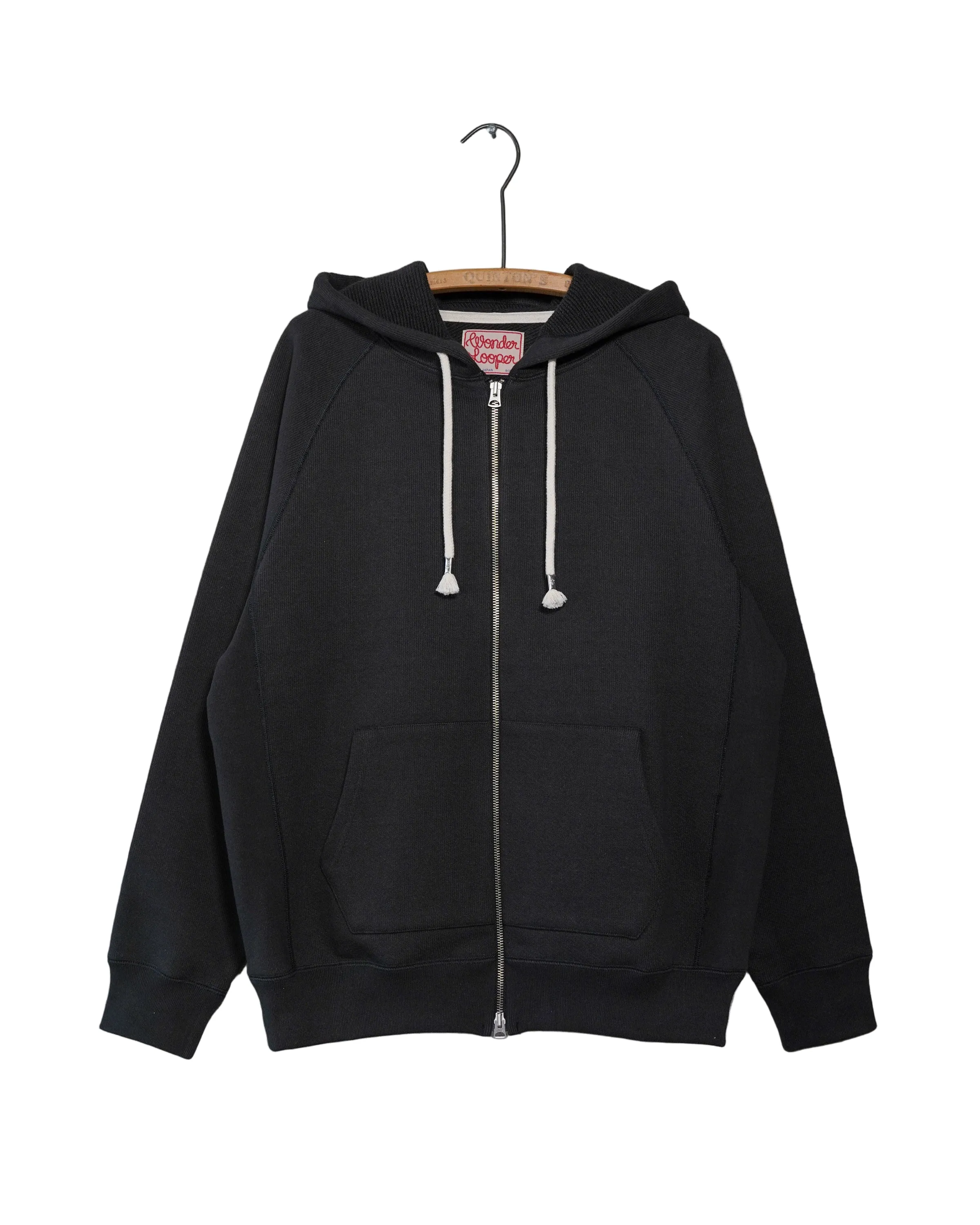 Zip Hoodie - 876gsm Double Heavyweight French Terry - Sumi Black sold by Tate + Yoko