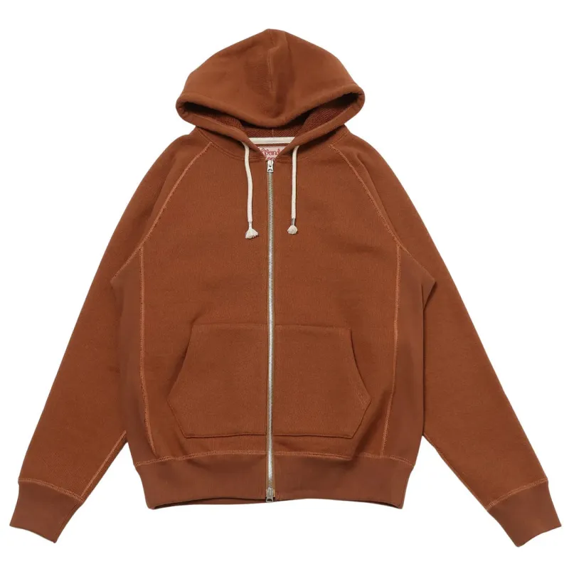Zip Hoodie - Double Heavyeight French Terry - Rust sold by Tate + Yoko