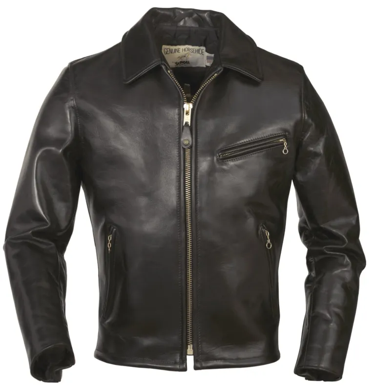 689H - Horsehide Black Racer Motorcycle Leather Jacket sold by Tate + Yoko