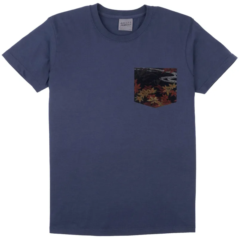 Pocket Tee - Navy - Printed Autumn - Navy sold by Tate + Yoko
