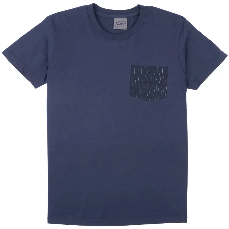 Pocket Tee - Navy - Kimono Print Rain sold by Tate + Yoko