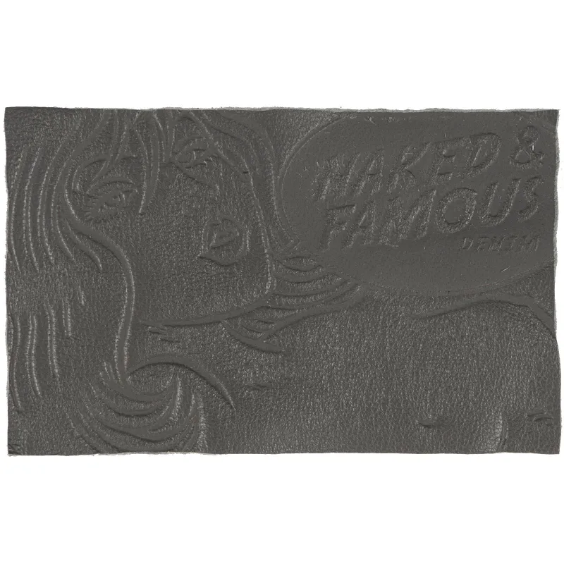 Tragic Blond Leather Patch - Grey Lambskin made by Naked & Famous Denim