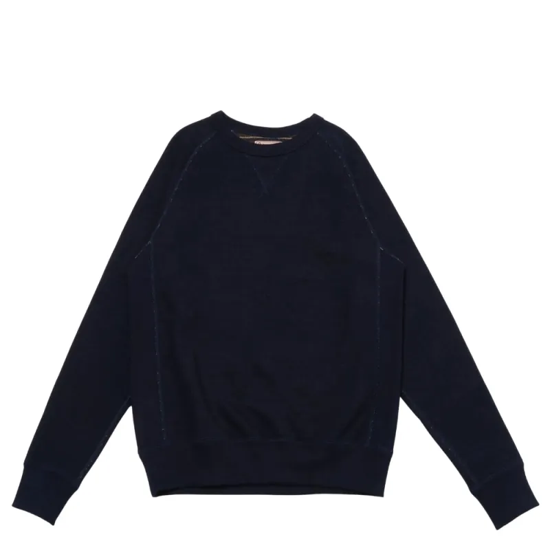 Pullover Crewneck - Real Indigo Blanket Striped French Terry sold by Tate + Yoko