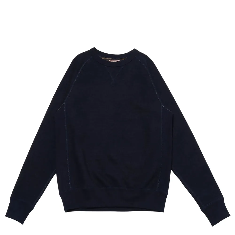 Pullover Crewneck - Real Indigo Blanket Striped French Terry sold by Tate + Yoko