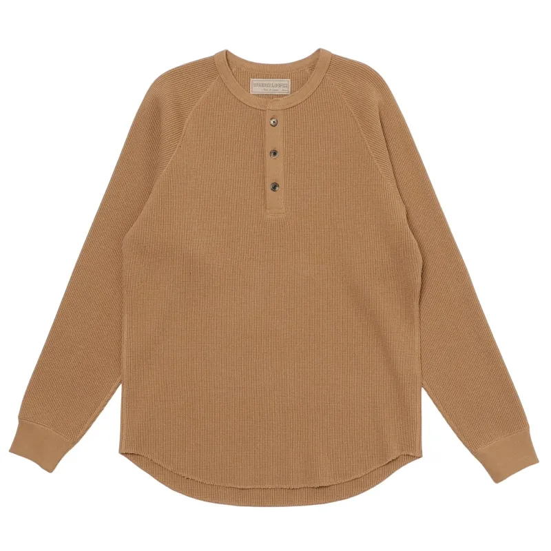 Henley - Foxfibre® Heavyweight Waffle -Coyote 70 made by Wonder Looper