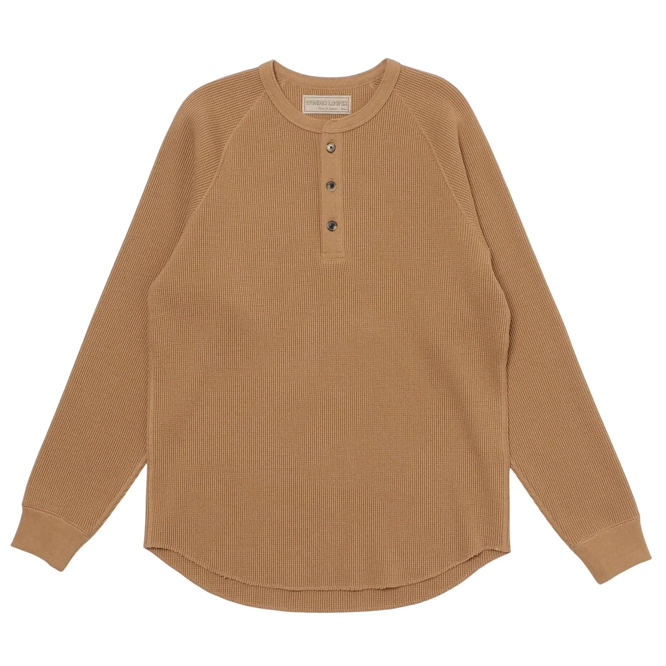 Henley - Foxfibre® Heavyweight Waffle -Coyote 70 sold by Tate + Yoko
