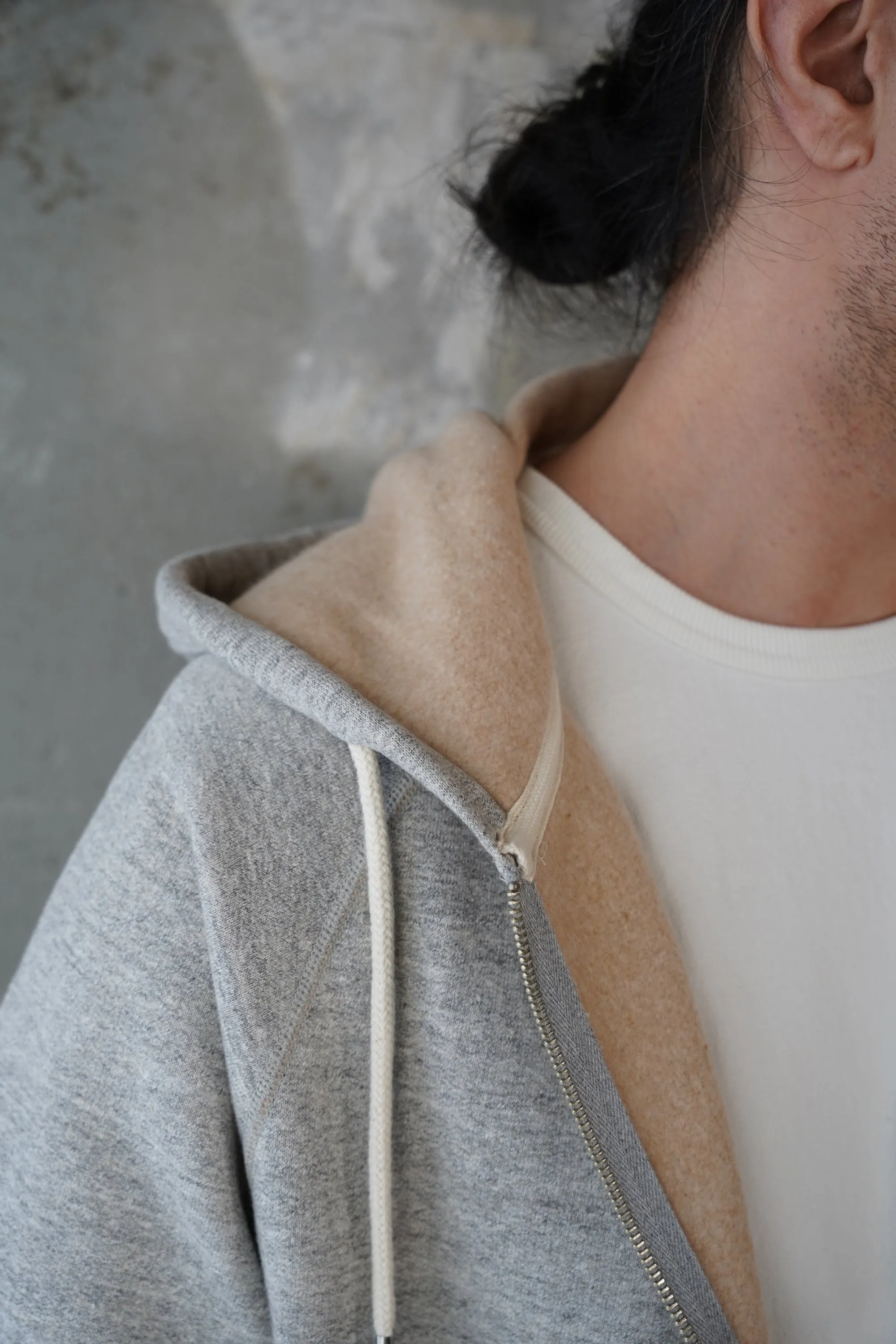 Zip Hoodie - Fleeced Foxfibre® - Heather Grey sold by Tate + Yoko product image thumbnail 5