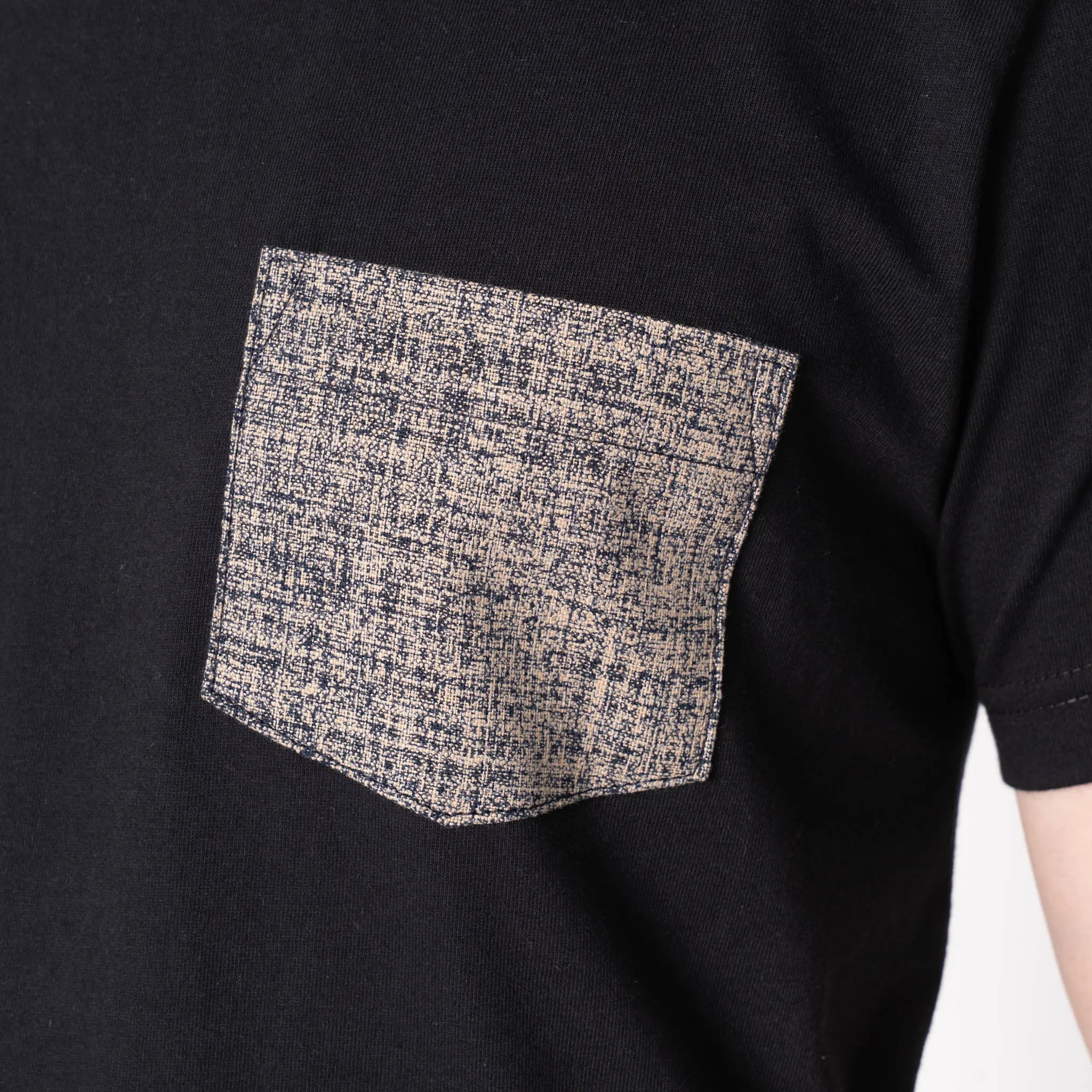Pocket Tee - Black - Kimono Scramble - Indigo sold by Tate + Yoko product image thumbnail 4