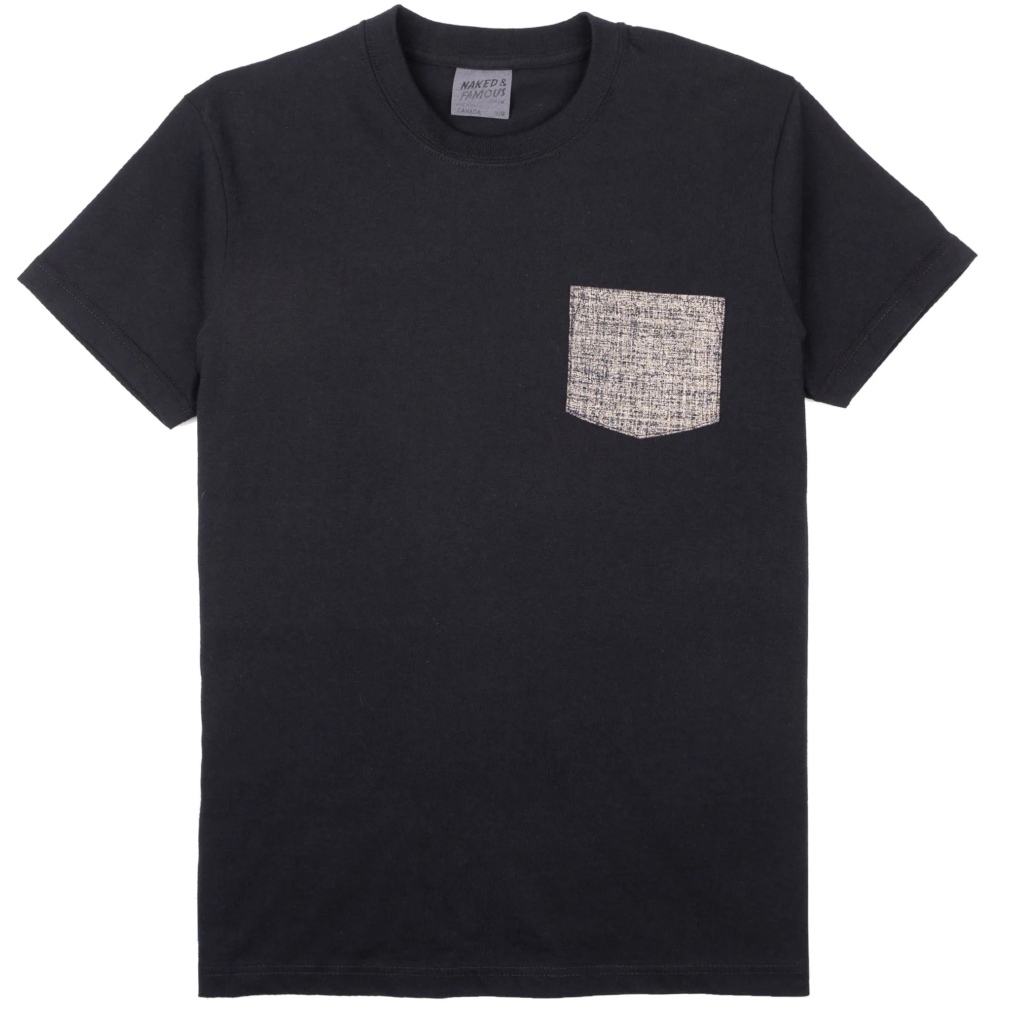 Pocket Tee - Black - Kimono Scramble - Indigo sold by Tate + Yoko