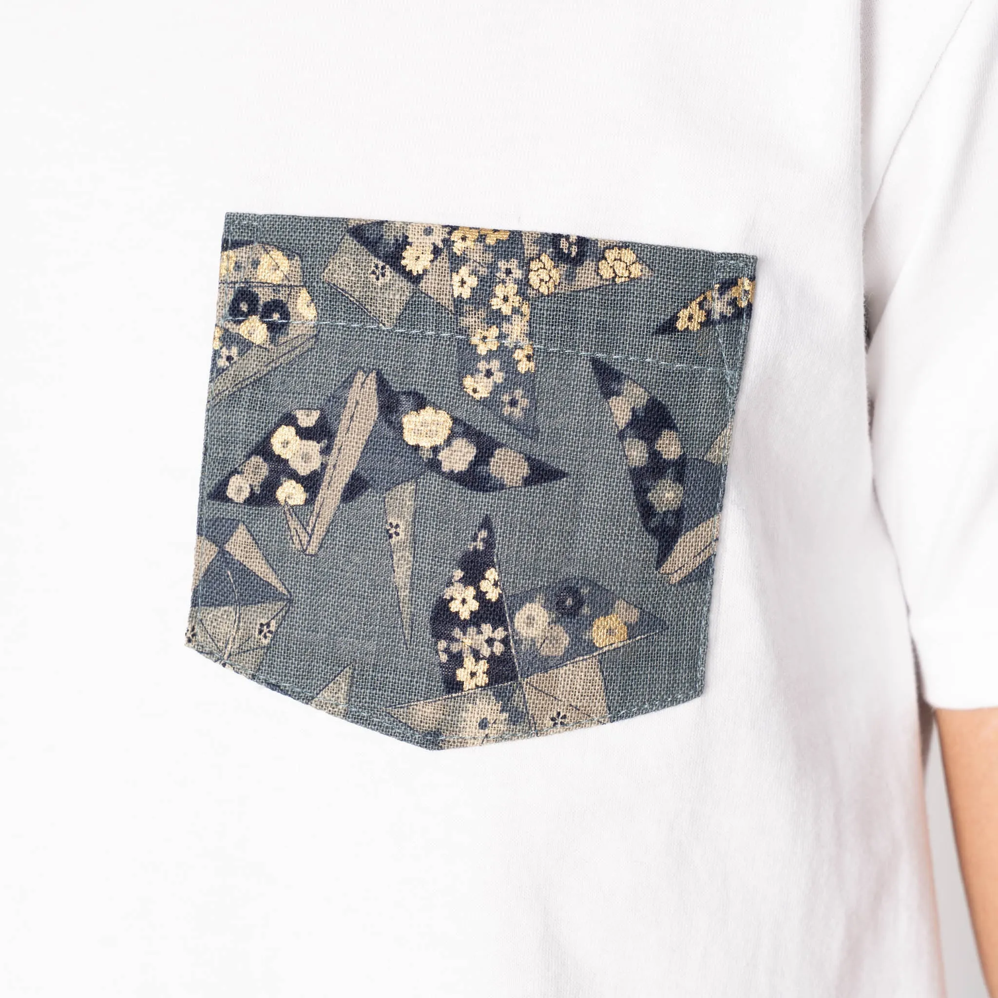 Pocket Tee - White - Origami Poplin - Blue sold by Tate + Yoko product image thumbnail 4