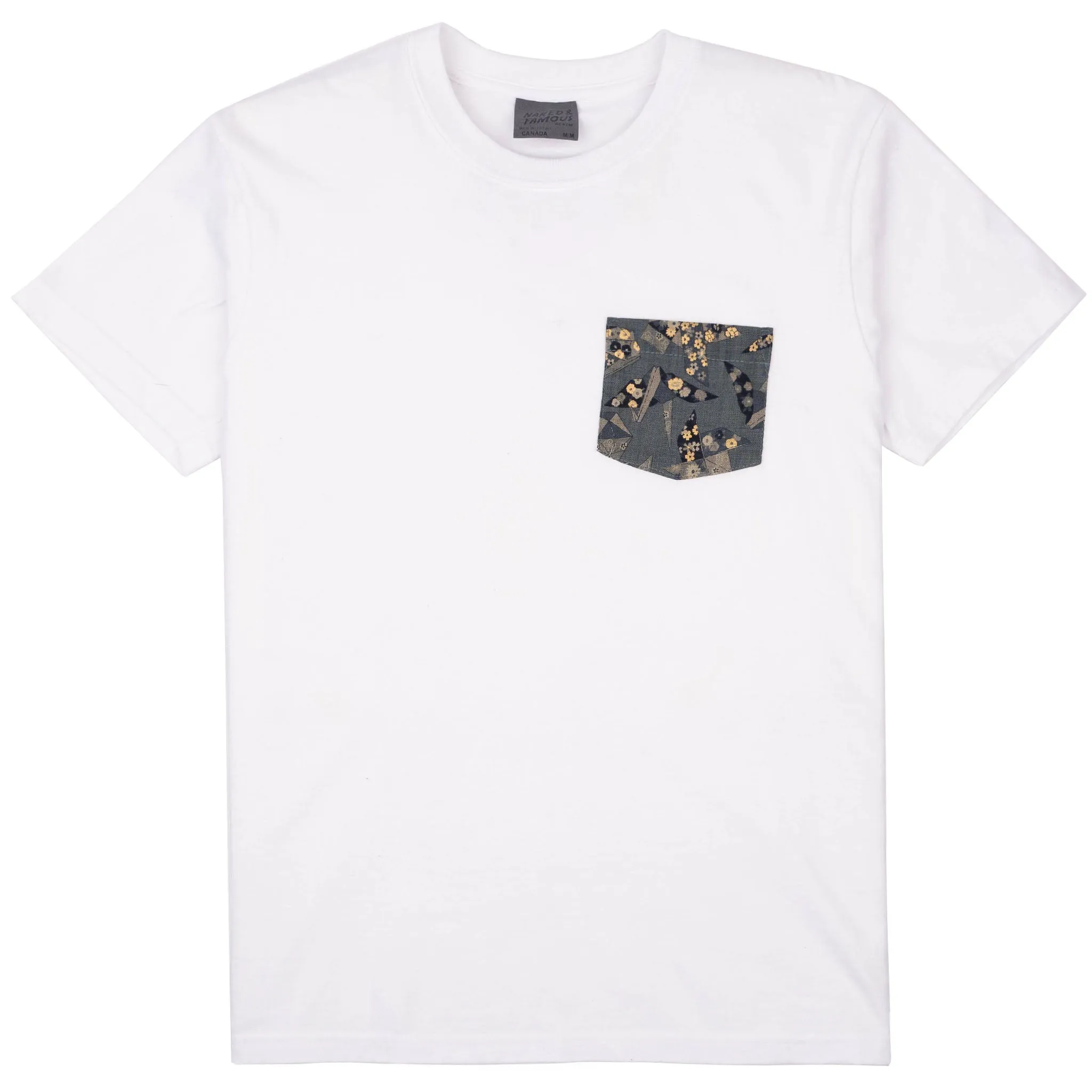 Pocket Tee - White - Origami Poplin - Blue sold by Tate + Yoko