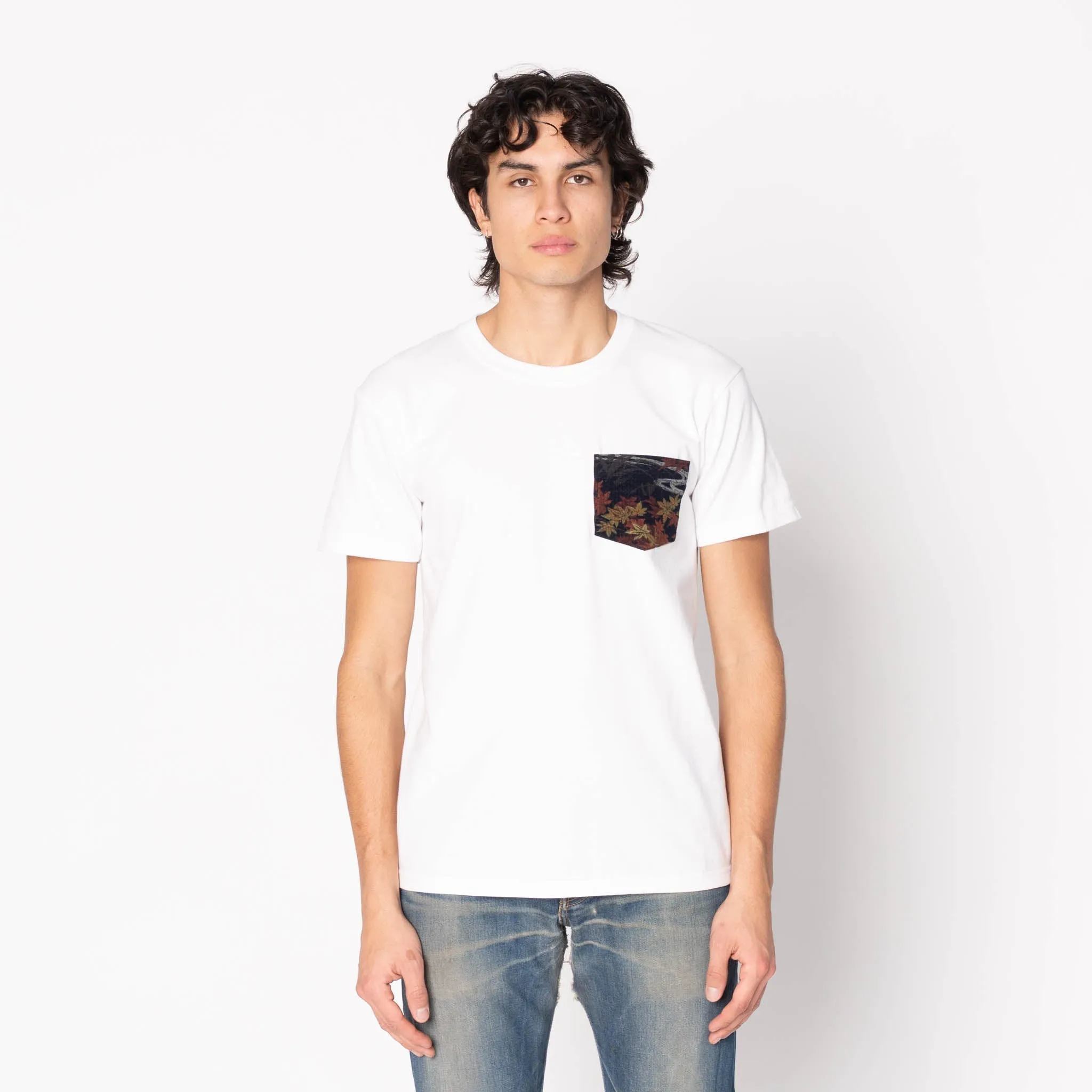 Pocket Tee - White - Printed Autumn - Navy sold by Tate + Yoko product image thumbnail 2