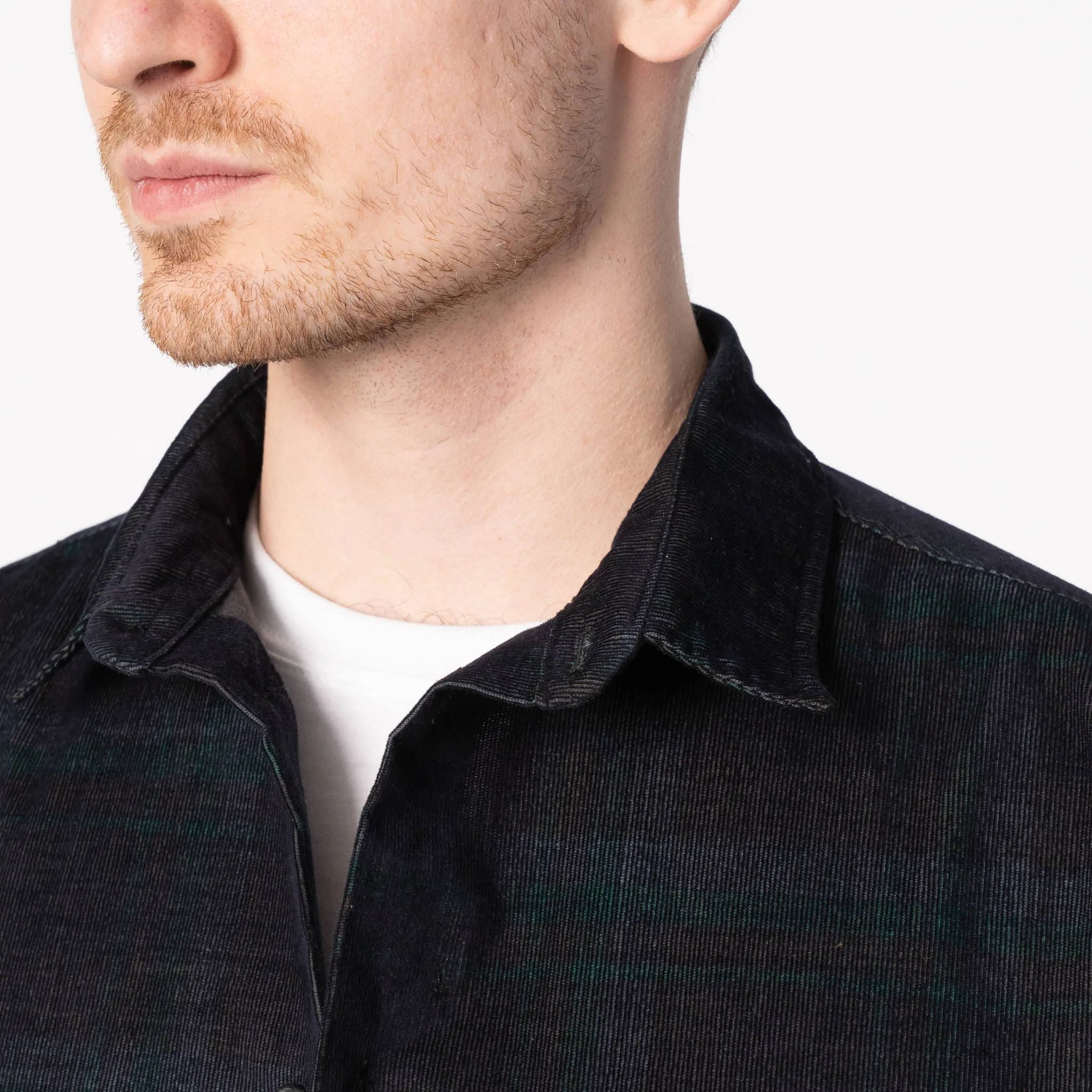 True Shirt - Corduroy Shirting (21W) - Navy / Green sold by Tate + Yoko product image thumbnail 4