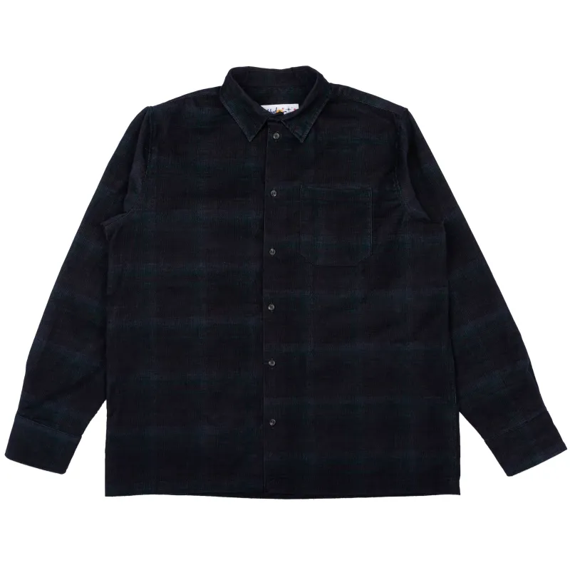 True Shirt - Corduroy Shirting (21W) - Navy / Green made by Naked & Famous Denim