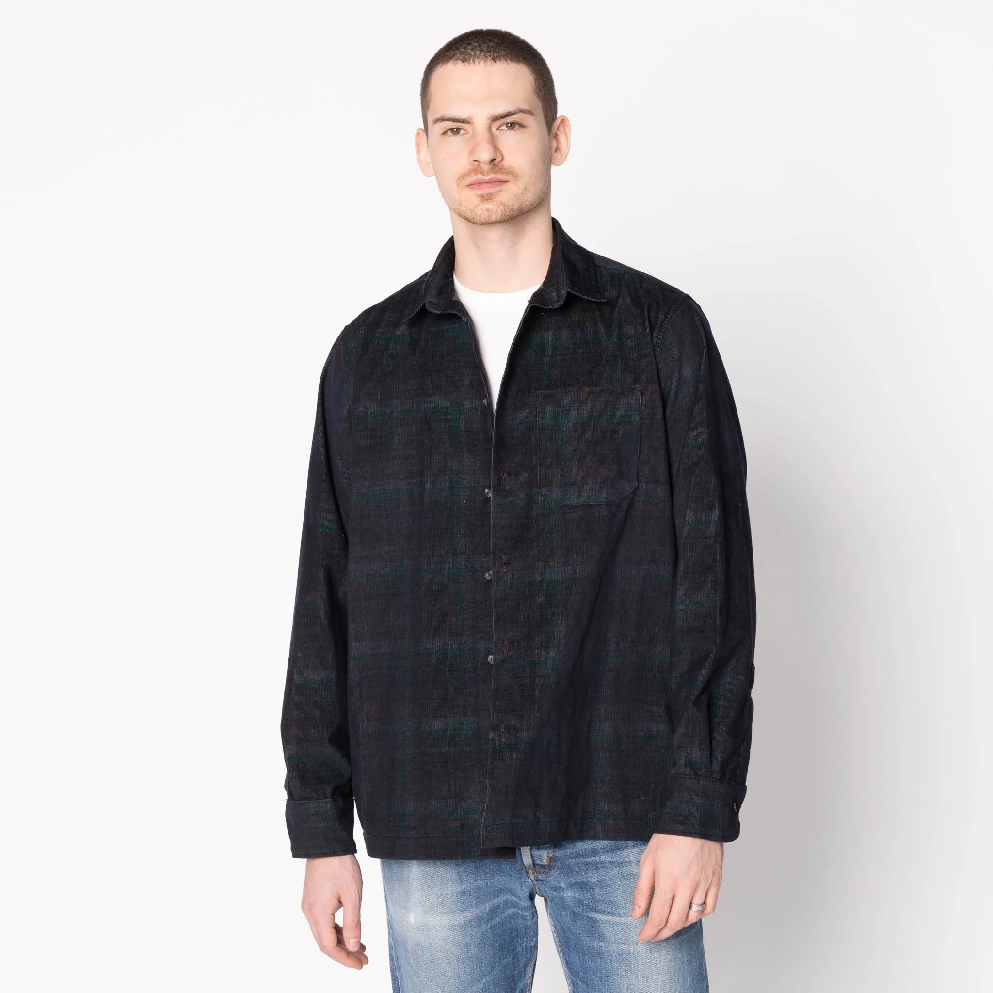 True Shirt - Corduroy Shirting (21W) - Navy / Green sold by Tate + Yoko product image thumbnail 2