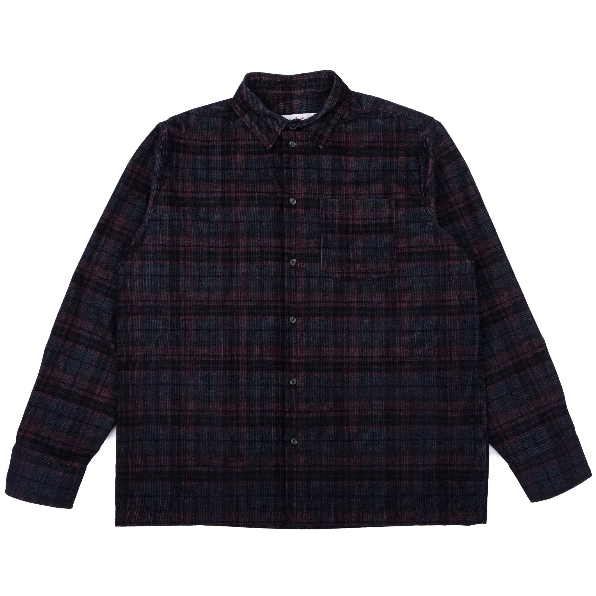 True Shirt - Corduroy Shirting (21W) - Green / Eggplant sold by Tate + Yoko