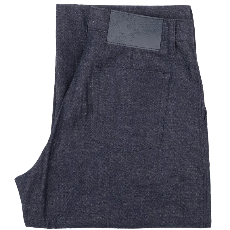 Pleated Trouser - 10oz Rinsed Denim - Indigo sold by Tate + Yoko