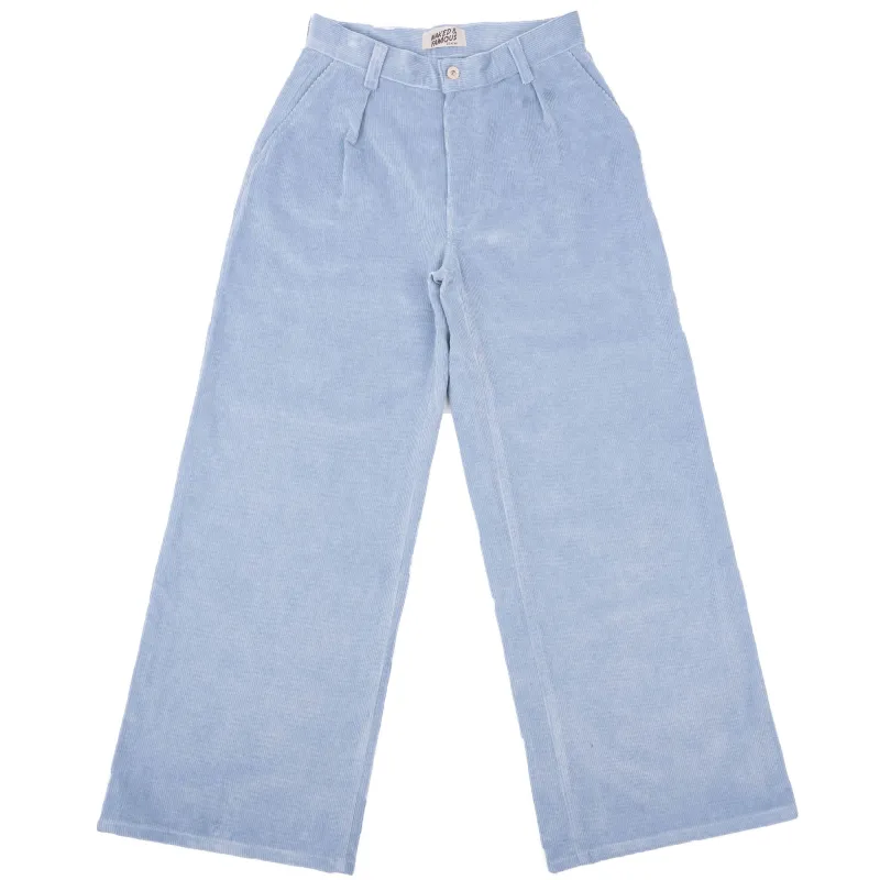 Wide Leg Trouser - Faded Corduroy Organique - Pale Indigo sold by Tate + Yoko