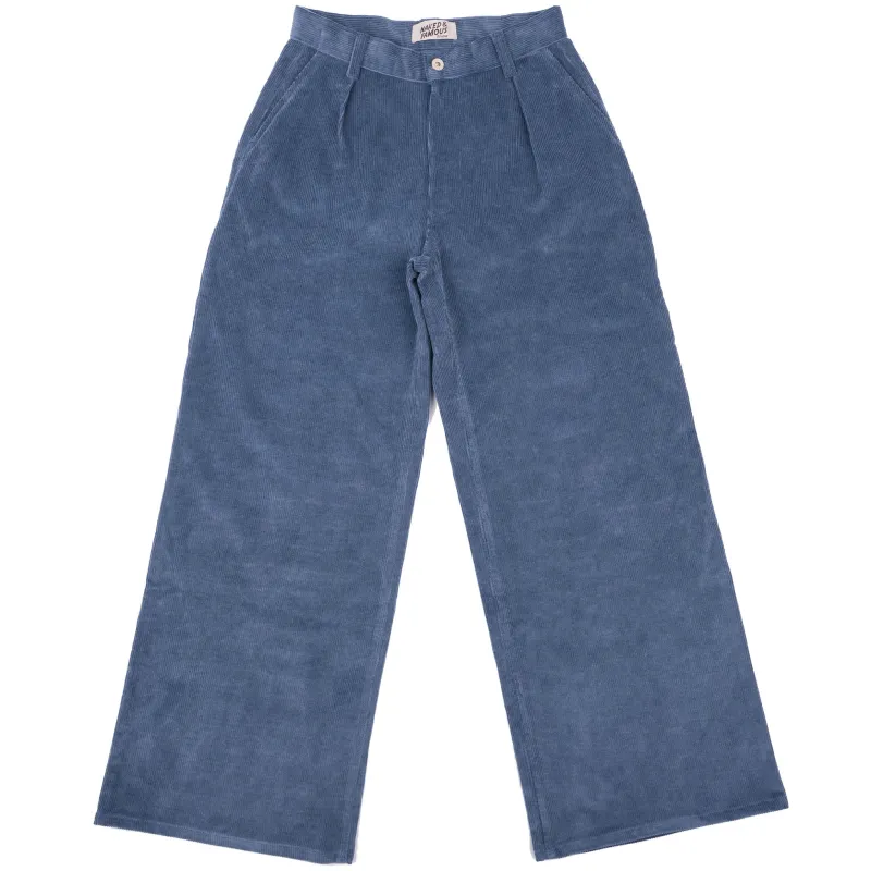 Wide Leg Trouser  - Organic Faded Corduroy - Indigo sold by Tate + Yoko