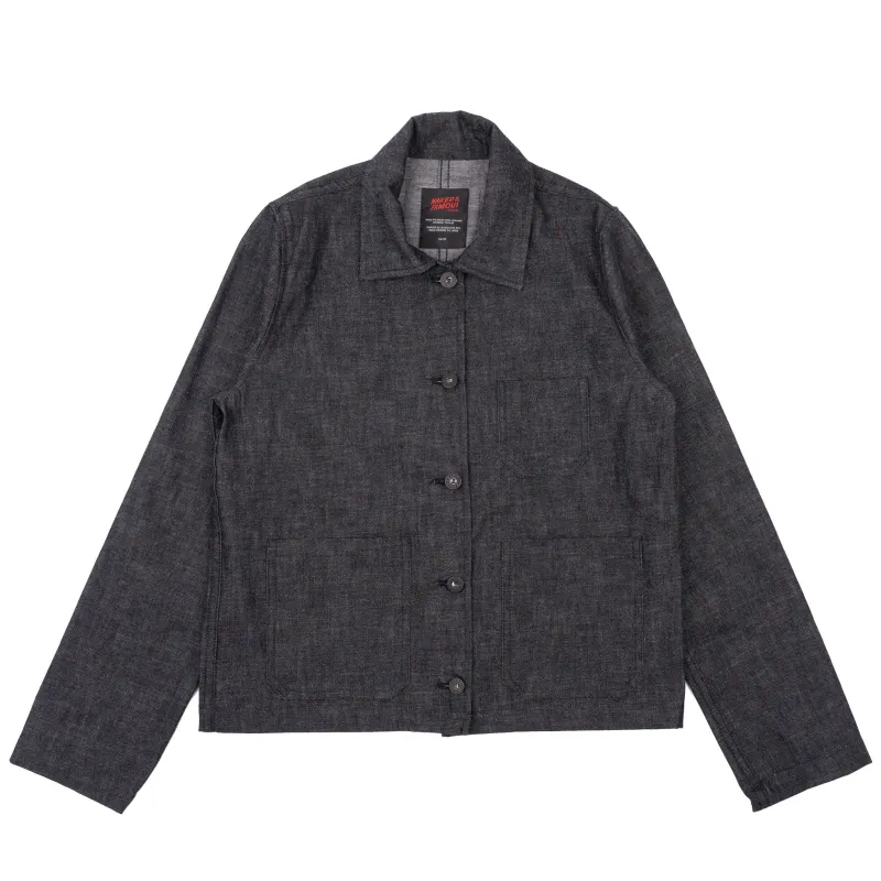 Gracie Jacket - Black Lightweight Denim - Black made by Naked & Famous Denim