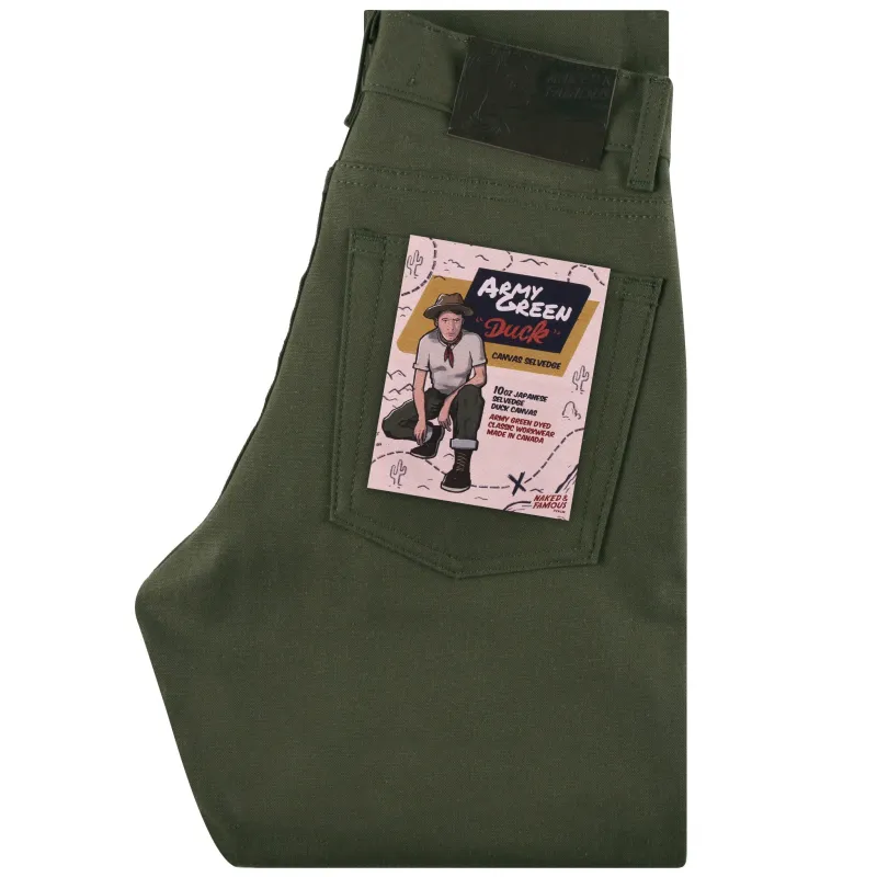 Women's - Max - Army Green Duck Selvedge sold by Tate + Yoko