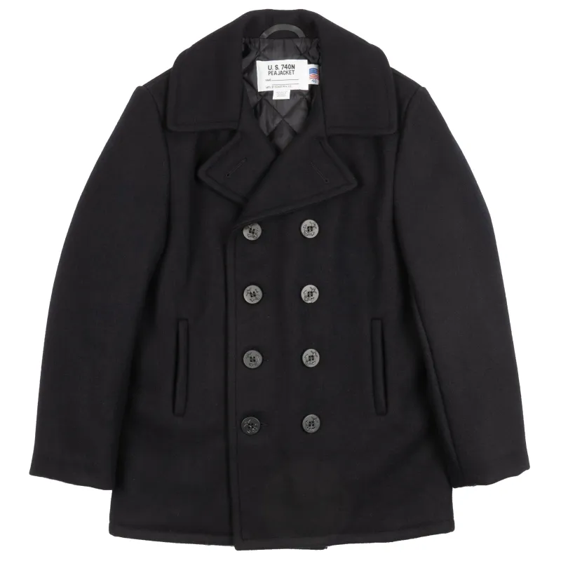 740 - Classic Melton Wool Navy Pea Coat - New Navy sold by Tate + Yoko