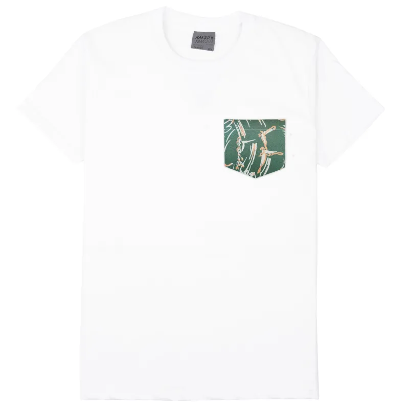 Pocket Tee - White - Waikiki Waves - Green sold by Tate + Yoko