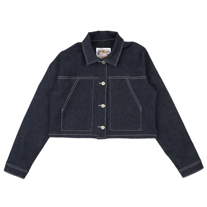 Cropped Denim Jacket - Slub Nep Stretch sold by Tate + Yoko