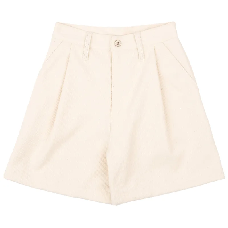 Twin Pleat Short  - Judo Sashiko - Ecru sold by Tate + Yoko